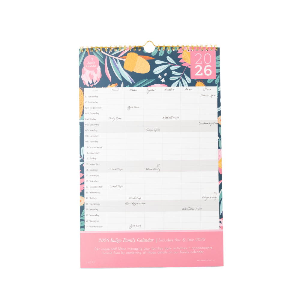 2026 Family Calendar - Indigo